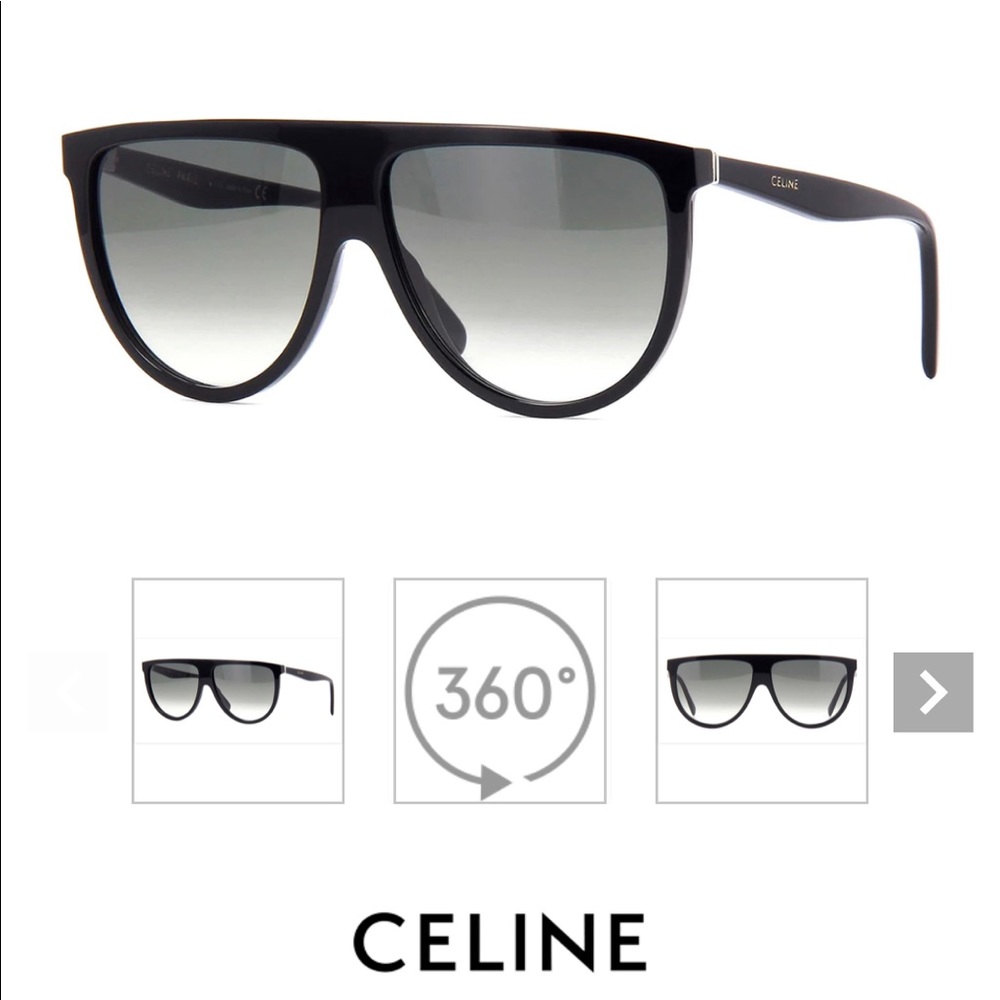 CELINE | Thin Shadow Sunglasses | Black Frame | Green Lens | Serial # Listed